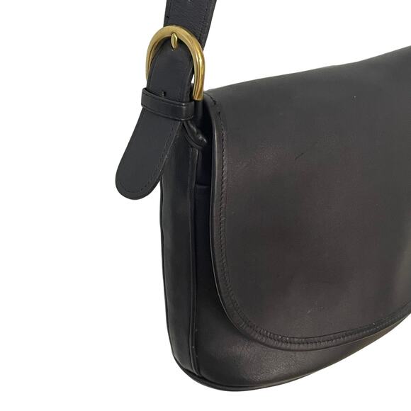 Vintage Coach Fletcher Messenger Bag Black Leather 4150 - Picture 3 of 13